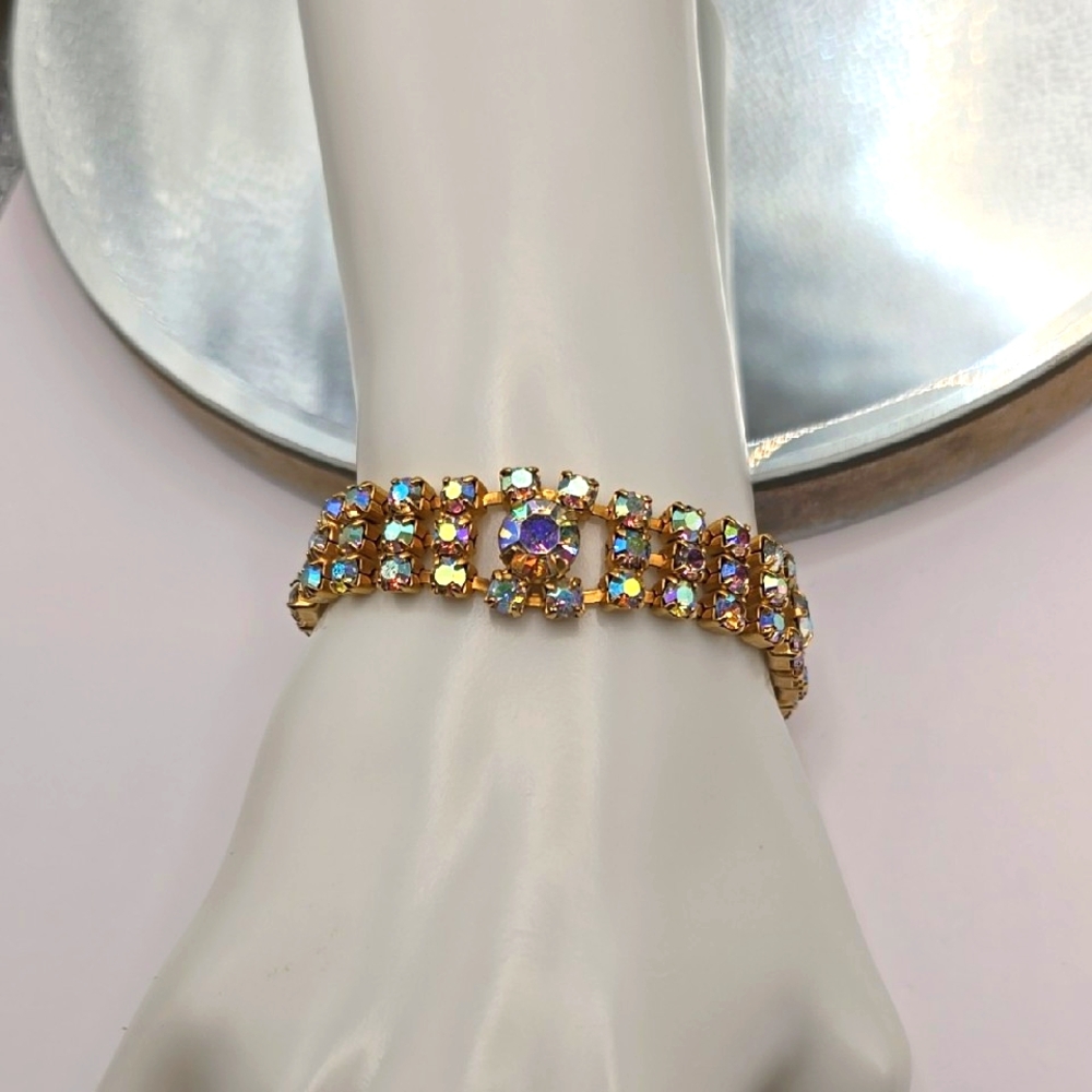 AB Aurora Borealis Crystal Vintage Bracelet